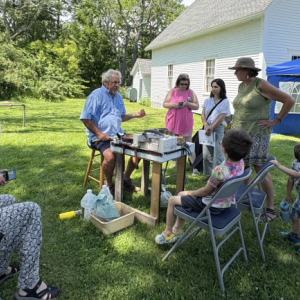 Artist Keith Plummer demonstrates his sculptural technique, one of six events during the eight-day run of his exhibition. Courtesy of Peter Brunn