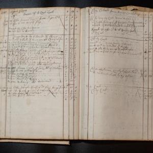 Joseph Patten Ledger, dated 1753-1762. Account Books Collection. Courtesy of Boothbay Region Historical Society
