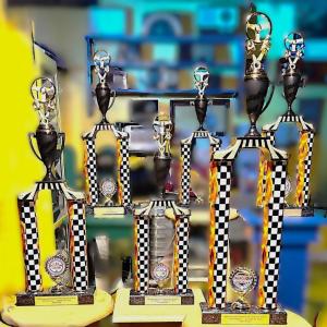 “Trophies are in,” announced 12th annual OBD Williams-Fossett Vintage Car Show organizers.  Six will be awarded by popular vote at the upcoming event. Free vehicle registrations are invited. Courtesy of Jeff Friedman 