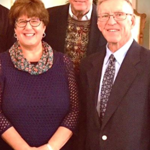 Pictured are, front, Wendy and Ted Hagarty, and back, Mark Thallander.