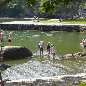 Barrett's Park was abuzz on July 2 as visitors took advantage of the greenery for lawn games and waded in the Atlantic.  ISABELLE CURTIS/Boothbay Register