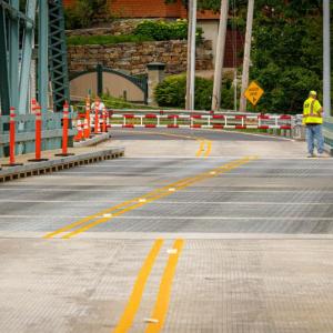 The Southport swing bridge went out of alignment July 5, causing a closure for repairs. Mike Leonard photo.