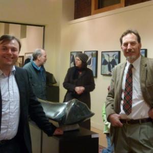 Andrew Gleason, left, with sculpture artist Andreas von Huene in 2011 at the former Gleason Fine Art Gallery in Portland. 