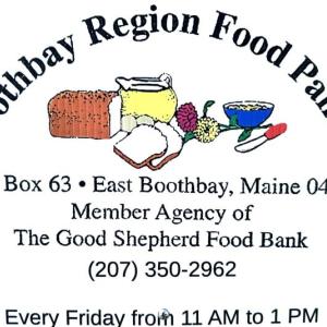 Boothbay Region Food Pantry sign