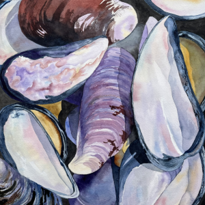 "Mussels in the Sun," by Molly Mugler. Courtesy of Maine Art Gallery of Wiscasset