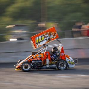 Matt O' Brien sailed into his first career feature win on Saturday at Wiscasset Speedway. Jasen Dickey Photography