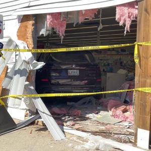 A car drove through the Boothbay Harbor Walgreens September 22. FRITZ FREUDENBERGER/Boothbay Register