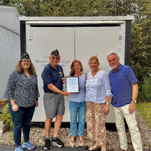 Pictured from left are Cathy Moroney, Post 36 Corporation president; David Patch, Past Post 36 commander; Linda Harriman, Liz Duffy and Jim Duffy, Mid-Coast Properties. Courtesy photo