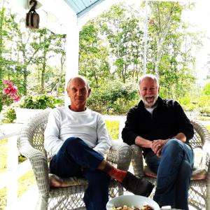  Tom Churchill, left, and Skip Simonds, share their experiences serving on local planning boards. JANE CARPENTER/Boothbay Register