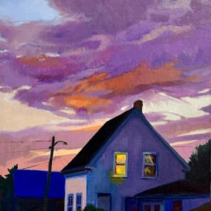"Dusk" - oil on linen by Janet Ledoux, included in MAG's final show of the season. "Dusk" - oil on linen by Janet Ledoux at Maine Art Gallery, Wiscasset, ME