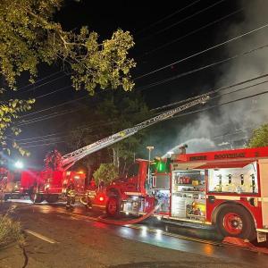 Fire at 79 Western Avenue in Boothbay Harbor Oct. 4. Courtesy of Mark Sullivan