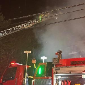 Fire at 79 Western Avenue in Boothbay Harbor Oct. 4. Courtesy of Mark Sullivan