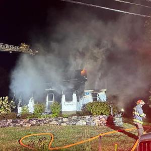 Fire at 79 Western Avenue in Boothbay Harbor Oct. 4. Courtesy of Mark Sullivan