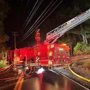 Fire at 79 Western Avenue in Boothbay Harbor Oct. 4. Courtesy of Mark Sullivan