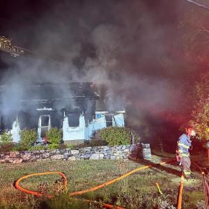 Fire at 79 Western Avenue in Boothbay Harbor Oct. 4. Courtesy of Mark Sullivan