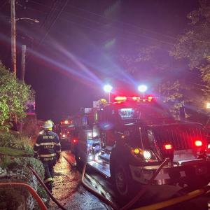 Fire at 79 Western Avenue in Boothbay Harbor Oct. 4. Courtesy of Mark Sullivan