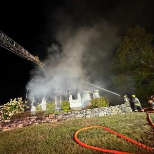 Fire at 79 Western Avenue in Boothbay Harbor Oct. 4. Courtesy of Mark Sullivan