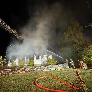 Fire at 79 Western Avenue in Boothbay Harbor Oct. 4. Courtesy of Mark Sullivan