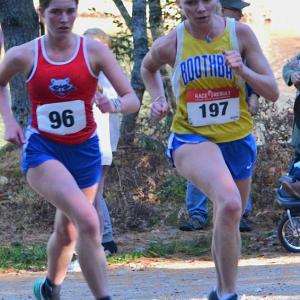 Maddie Andreasen, right, led the Seahawk girls at their Oct. 10 meet, the last of the regular season. Courtesy of Michael Gaffney