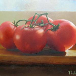 “Tomatoes,” oil by Liliana Thelander