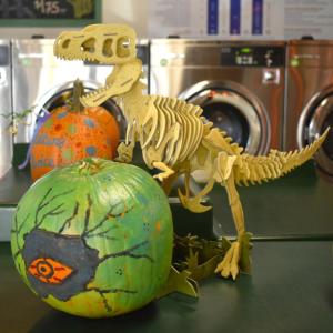 Didn't this happen in Jurassic Park?  Tyler Balsdon's pumpkin wins the "Most Creative" award. ISABELLE CURTIS/Boothbay Register