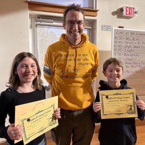  CTL fifth graders Lila Milden and Gannon Inman were honored by the Inkblot Writing Contest. 