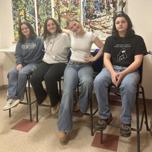 Boothbay Region High School students accepted into the District III Honors choir, from left: From left: Rose Campbell, Frida Kerchhauser, Sophia Mansfield (chorus), Jayden Coulombe (band). Photo courtesy of Dr. Mary Miller