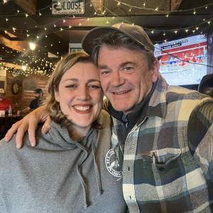 John Michael Higgins, right, and Winter Page at Pier 1 Pizza. Courtesy Tanner Grover