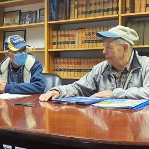 President Bernard "Skip" MacPhee, and trustees Clarence Campbell and Sara Fahnley (not pictured) overview needed repair work at regional cemeteries. ISABELLE CURTIS/Boothbay Register