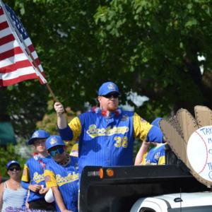 A salute to the Coast Guard was the main theme of the annual Windjammer Days Street Parade and several floats sported signs, T-shirts and more to thank the Guard on Wednesday afternoon, June 25. KEVIN BURNHAM/Boothbay Register