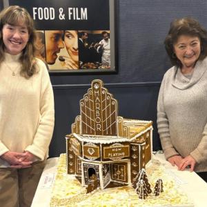 Lead baker/contractors of the Harbor Theater gingerbread, Hilary Allen and Eni DeLisle. LISA KRISTOFF/Boothbay Register