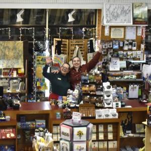 The staff at Sherman's Books were filled with holiday spirit on Men's Night. LISA KRISTOFF/Boothbay Register