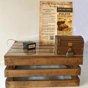 Treasure Hunt stamping crate. Elaine Jones photo