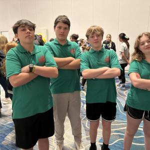 The 2026 Tech Olympics Team: Collin Cantillo, Ford Harris, Finn Sullivan, and Violet Baldwin. Emily Mirabile photo