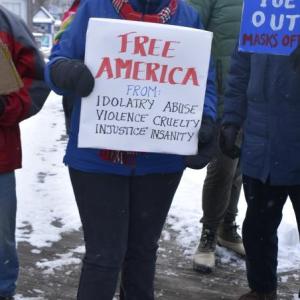 “I am appalled at what the administration is doing to this country," said Sarah Foulger. ISABELLE CURTIS/Boothbay Register