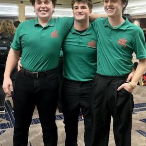 Hamilton Pierpan, Trey Tibbetts, and Anderson Pierpan prior to their adjudication performance. Emily Mirabile photo