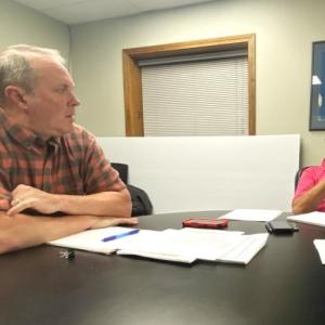 BHSD's new superintendent, Sean Boyd, and Russell Hoffman. ISABELLE CURTIS/Boothbay Register