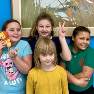 Pictured are, from left, Eben Anderson, Amelia Noyes, Leola Bailey-Campbell  and Penny Navarrete at the Y Fit Kids Vacation Camp. Courtesy of Allyson Goodwin