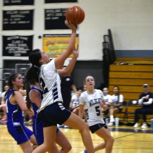 Jimiah Stetson takes her shot during her Feb. 2 game against Bristol. FRITZ FREUDENBERGER/Boothbay Register