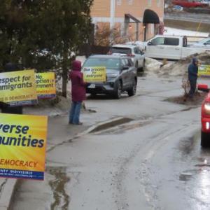 Protestors on March 7. Courtesy of Nigel Calder