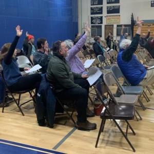 Residents gather March 17 to approve the $2.4 million AOS 98 budget for FY27. ISABELLE CURTIS/Boothbay Register