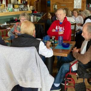 More Community Lunch regulars enjoy the food and conversation on March 2. Tancy Mitchell photo