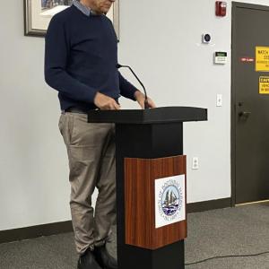 Mitch Rasor represents BBHWP during a site plan review. ISABELLE CURTIS/Boothbay Register