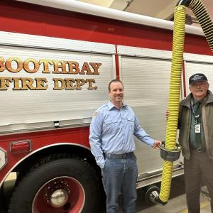 Chief Tim Pinkham, Boothbay Fire & Rescue, left, and Steve Bunker, Maine Fire Protection Services Commission. Courtesy photo