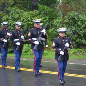 The firing squad from Brunswick at the Newagen ceremony. KEVIN BURNHAM/Boothbay Register