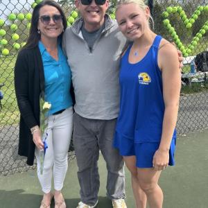 Maddie Andreasen with her parents, Michele and Nick Ripley. KEVIN BURNHAM/Boothbay Register