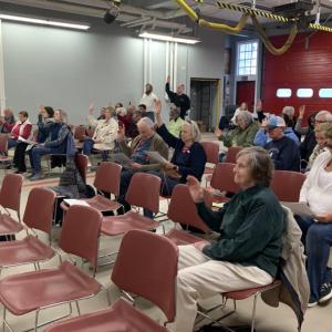 Residents vote at the Boothbay Harbor Town meeting May 2. ISABELLE CURTIS/Boothbay Register