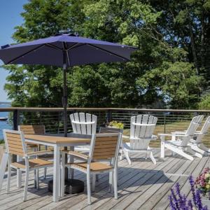 Outdoor deck over looking Linekin Bay