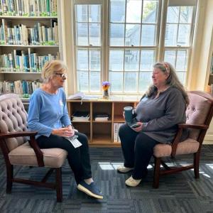 Conversation Café at the Boothbay Harbor Memorial Library. Courtesy of Bob Drury