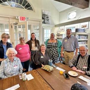 Participants at the Conversation Café at the Boothbay Harbor Memorial Library May 16. Courtesy of Bob Drury